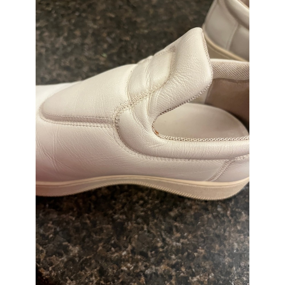 Celine Paris Women Cream Leather Padded Slip On Platform Sneakers Size 37 Italy - Picture 5 of 8